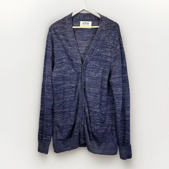 Men’s Cardigan XXL Blue Pockets‎ Grunge Indie Street Grandpa Urban Pipeline - Picture 1 of 13